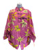 Balenciaga Size 36 / S Pink, Yellow, Black Viscose Blend scribble Floral Top Pink, Yellow, Black / 36 / S