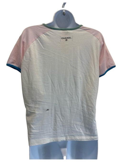 Chanel Size S White, Pink, Blue Cotton Graphic ringer tee Top White, Pink, Blue / S