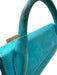 Jacquemus Turquoise Blue Leather Upper Magnetic Close Logo Rolled Handles Bag Turquoise Blue / XS