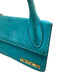 Jacquemus Turquoise Blue Leather Upper Magnetic Close Logo Rolled Handles Bag Turquoise Blue / XS