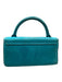 Jacquemus Turquoise Blue Leather Upper Magnetic Close Logo Rolled Handles Bag Turquoise Blue / XS