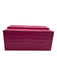 L' Afshar Fuchsia Pink Leather Croc Embossed Chain Link Minaudiere Bag Fuchsia Pink / XS