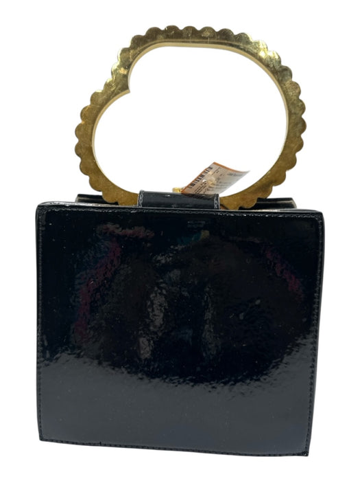 Chiara Boni Black Leather Glossy Rhinestone Magnetic Close Bag Black / S