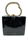 Chiara Boni Black Leather Glossy Rhinestone Magnetic Close Bag Black / S