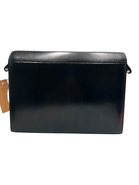 Bally Black Leather Flap Logo Crossbody Strap Gold Hardware Bag Black / Small