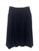 Christian Dior Size Medium Navy Blue Wool Blend Front Zip Pleated Midi Skirt Navy Blue / Medium