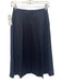 Christian Dior Size Medium Navy Blue Wool Blend Front Zip Pleated Midi Skirt Navy Blue / Medium
