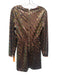 Ted Baker Size 1 Copper & Multi Polyester Sequined Long Sheer Sleeve Dress Copper & Multi / 1