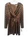 Ted Baker Size 1 Copper & Multi Polyester Sequined Long Sheer Sleeve Dress Copper & Multi / 1