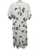 ME + EM Size 8 Off White & Black Cotton Abstract Floral Short Sleeve Dress Off White & Black / 8
