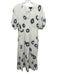 ME + EM Size 8 Off White & Black Cotton Abstract Floral Short Sleeve Dress Off White & Black / 8