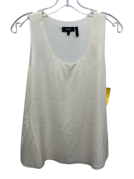 Theory Size S Ivory Silk Sleeveless Top Ivory / S