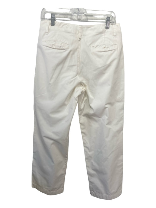 J Crew Size 27 White Cotton Mid Rise Straight Leg Pockets Pants White / 27