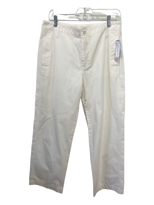 J Crew Size 27 White Cotton Mid Rise Straight Leg Pockets Pants White / 27