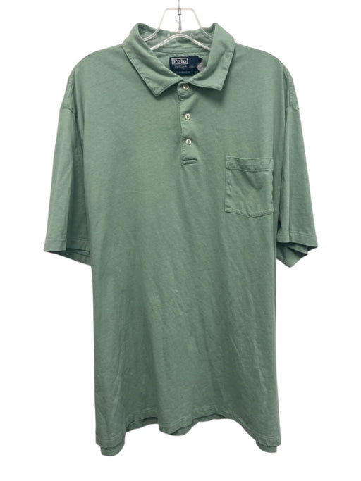 Polo Size XXL Green Cotton Solid Polo Men's Short Sleeve Green / XXL