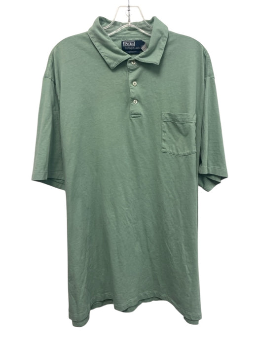 Polo Size XXL Green Cotton Solid Polo Men's Short Sleeve Green / XXL