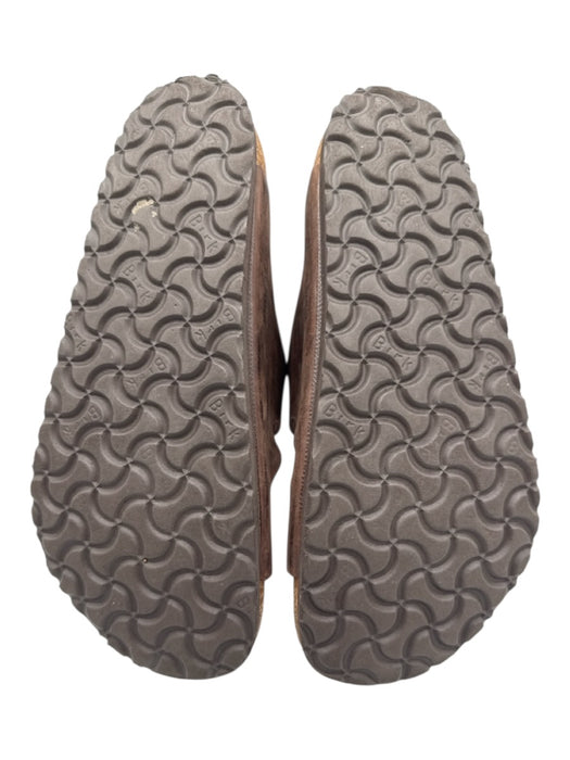 Birkenstock Shoe Size 40 Dark Brown Leather Upper Buckle Detail Slide Sandals Dark Brown / 40