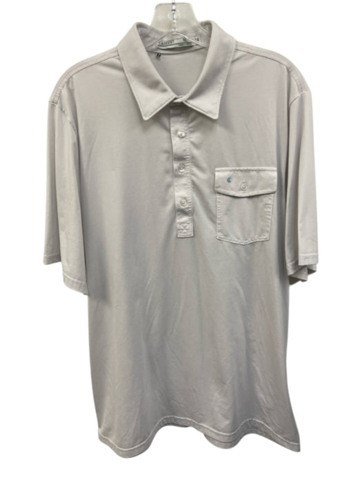 Criquet Size XL White Polyester Solid Polo Men's Short Sleeve White / XL