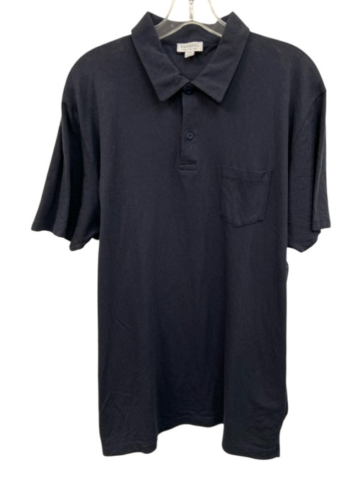 Sunspel Size XXL Black Cotton Polo Men's Short Sleeve Black / XXL