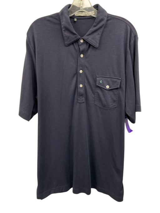 Criquet Size XL Navy Blue Cotton Polo Men's Short Sleeve Navy Blue / XL