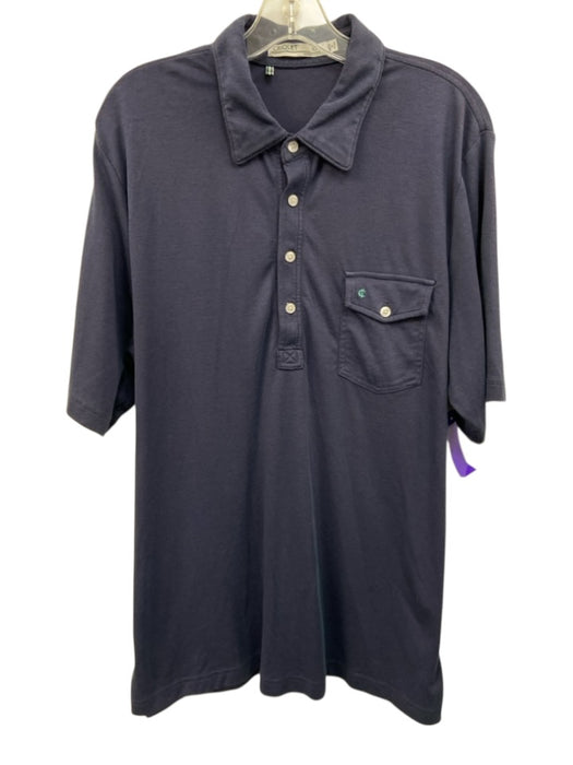 Criquet Size XL Navy Blue Cotton Polo Men's Short Sleeve Navy Blue / XL