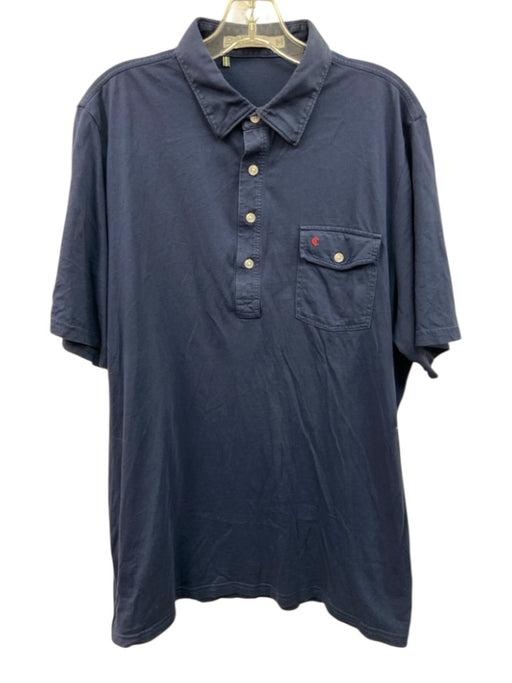 Criquet Size XL Navy Blue Cotton Polo Men's Short Sleeve Navy Blue / XL