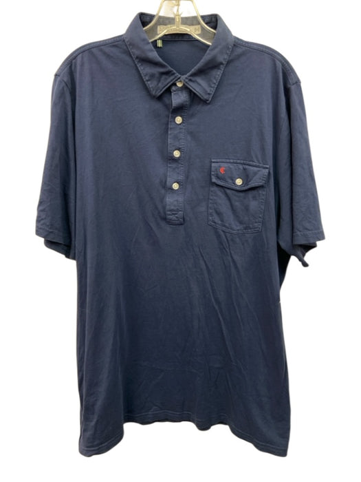 Criquet Size XL Navy Blue Cotton Polo Men's Short Sleeve Navy Blue / XL