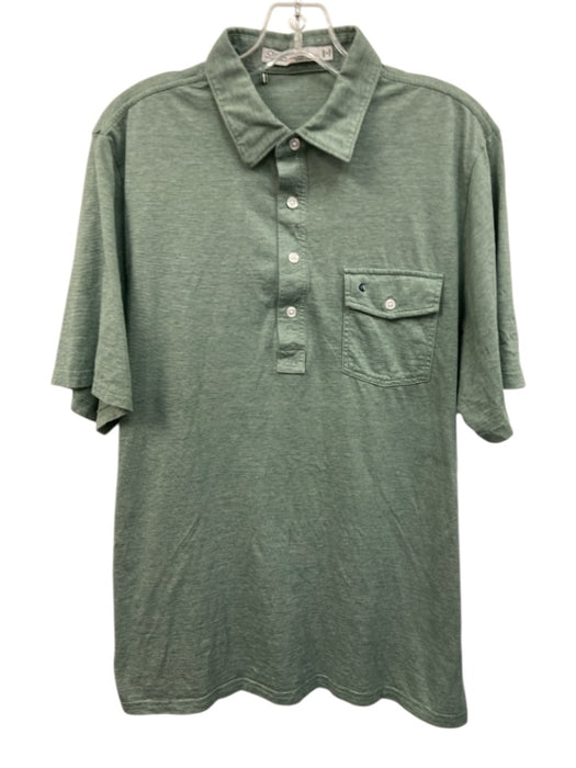 Criquet Size L Green Cotton Polo Men's Short Sleeve Green / L