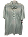 Criquet Size XL Green & Blue Cotton Striped Polo Men's Short Sleeve Green & Blue / XL