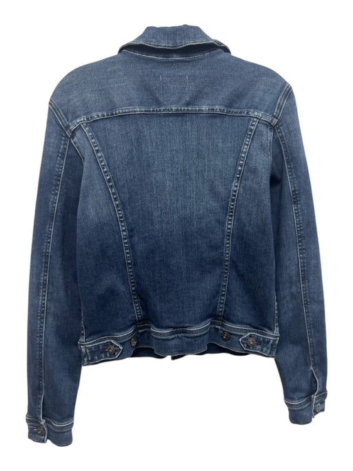 AG Size L Dark Wash Cotton Collar Neck Button Close Long Sleeve Jacket Dark Wash / L