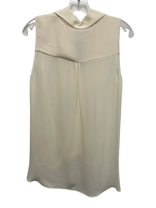 L'agence Size M Cream White Silk Collar Neck Sleeveless Clasp & button close Top Cream White / M