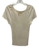 Ann Mashburn Size L Cream White Cotton Crew Neck Ribbed Short Sleeve Top Cream White / L