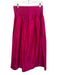 Ann Mashburn Size S Mangenta Silk Metallic Pleat Detail Side Zip Midi Skirt Mangenta / S
