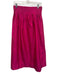 Ann Mashburn Size S Mangenta Silk Metallic Pleat Detail Side Zip Midi Skirt Mangenta / S
