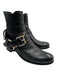 Miu Miu Shoe Size 37.5 Black Leather Round Toe Chelsea Buckle Box Inc. Boots Black / 37.5