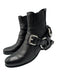 Miu Miu Shoe Size 37.5 Black Leather Round Toe Chelsea Buckle Box Inc. Boots Black / 37.5