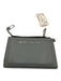 Marc Jacobs Light Gray Leather Pebbled Zip Close Chain Wallets Light Gray