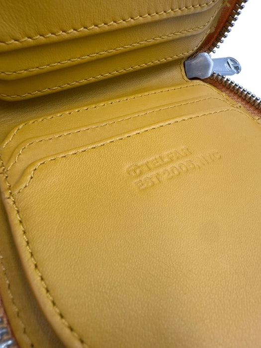 Telfar Yellow Leather Zipper Logo Wallet Wallets Yellow