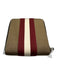 Bally Brown, Red, White Nylon Zip Up Bi- Fold Stripe Wallets Brown, Red, White