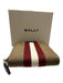 Bally Brown, Red, White Nylon Zip Up Bi- Fold Stripe Wallets Brown, Red, White