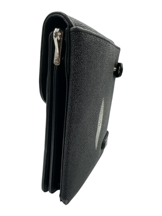 Croton Black & Multi Stingray Leather Pebbled Wallet Crossbody Strap Bag Black & Multi / S