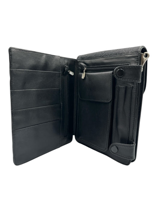 Croton Black & Multi Stingray Leather Pebbled Wallet Crossbody Strap Bag Black & Multi / S