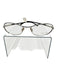 Tom Ford Size S Silver & Black Acetate Oval No Prescription Glasses Silver & Black / S
