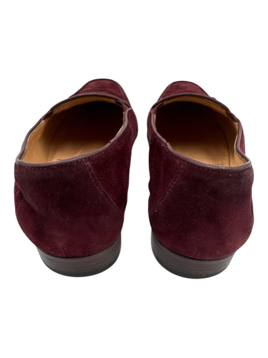 Neiman Marcus Shoe Size 8.5 Maroon Red Leather Suede Slip On Square Toe Loafers Maroon Red / 8.5