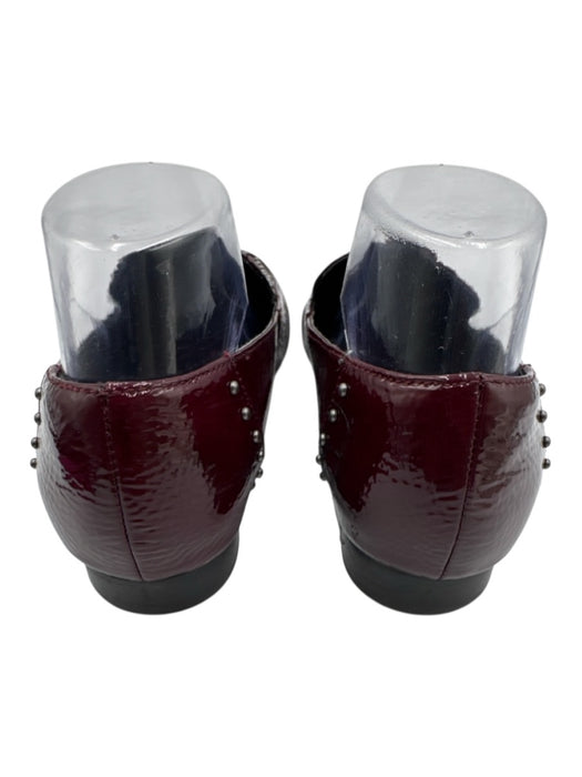 Donald Pliner Shoe Size 9 Maroon Red Patent Leather Studs Slip On Shine Loafers Maroon Red / 9