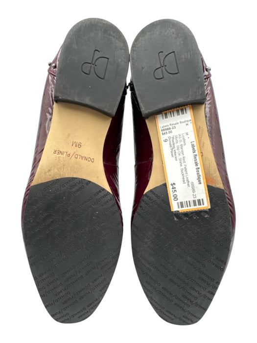 Donald Pliner Shoe Size 9 Maroon Red Patent Leather Studs Slip On Shine Loafers Maroon Red / 9