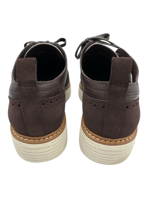 Cole Haan Shoe Size 9B Brown & White Leather Platform Lace Up Perforated Loafers Brown & White / 9B