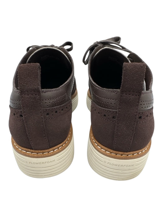 Cole Haan Shoe Size 9B Brown & White Leather Platform Lace Up Perforated Loafers Brown & White / 9B