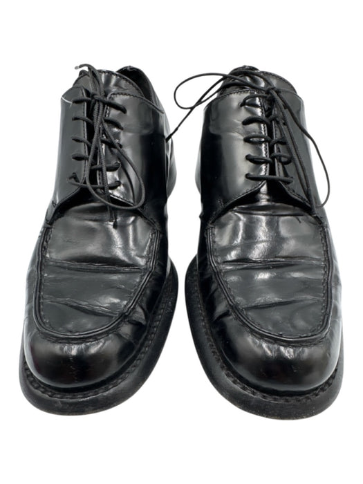 Prada Shoe Size 38 Black Patent Leather Stacked Heel Loafers Black / 38