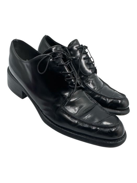 Prada Shoe Size 38 Black Patent Leather Stacked Heel Loafers Black / 38
